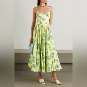 Emilia Wickstead Elita Floral-print Swiss-dot Cotton-blend Seersucker Midi Dress